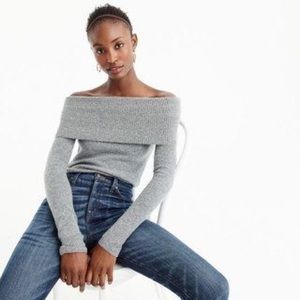 J Crew Gray Off The Shoulder Sweater